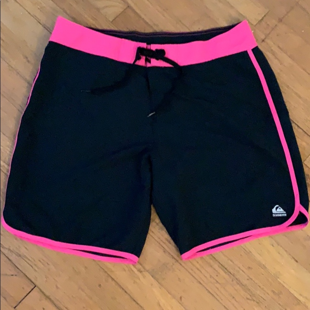 Black and hot Pink Quicksilver board shorts